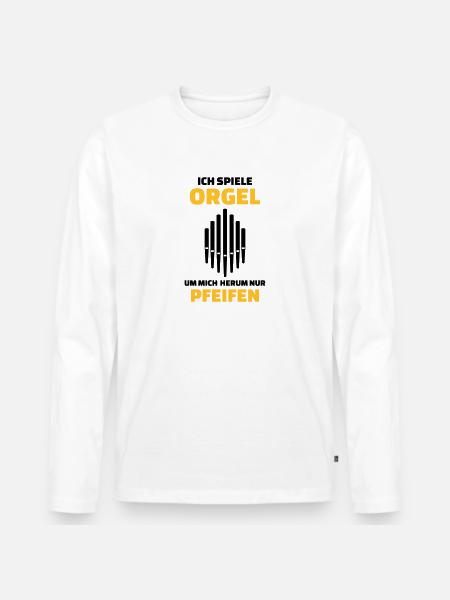 Orgel - Männer Premium Bio Langarmshirt - Weiß
