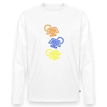 Photovoltaik Anlage Symbol Solar Energie - Männer Premium Bio Langarmshirt - Weiß - Vorne - Nico (187cm)