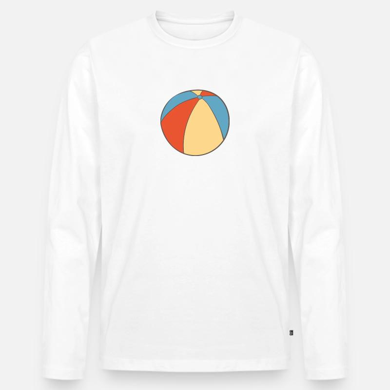 Ball - Männer Premium Bio Langarmshirt - Weiß