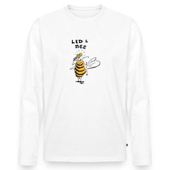 conduit l'abeille - T-shirt manches longues Premium bio Homme - blanc - Devant - Nico (187cm)