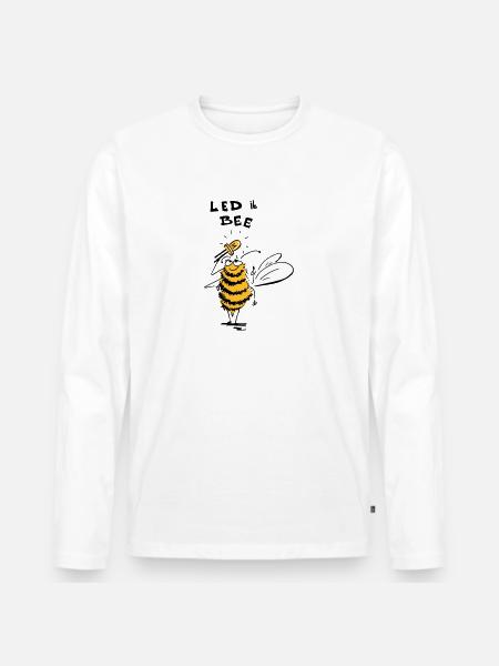 led it bee - Men's Premium Organic Long Sleeve Shirt - white