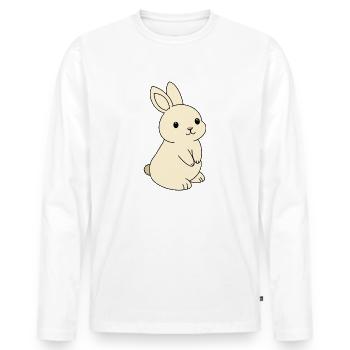 Hare - Men's Premium Organic Long Sleeve Shirt - white - Front - Nico (187cm)