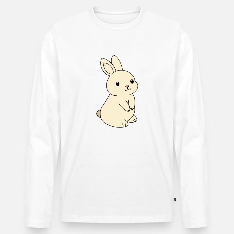 Hase - Männer Premium Bio Langarmshirt - Weiß