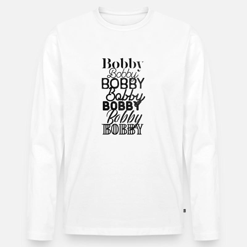Bobby - Männer Premium Bio Langarmshirt - Weiß
