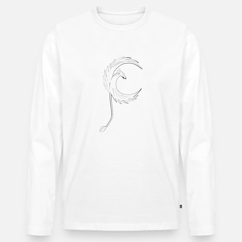 Drache - Männer Premium Bio Langarmshirt - Weiß