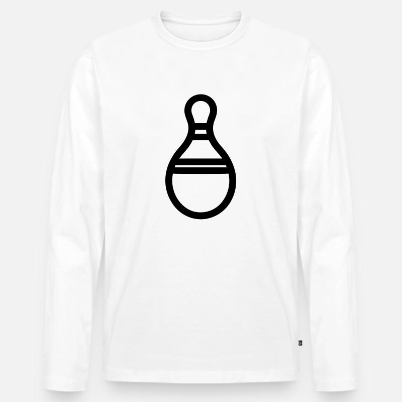 Quille de Bowling - Männer Premium Bio Langarmshirt - Weiß