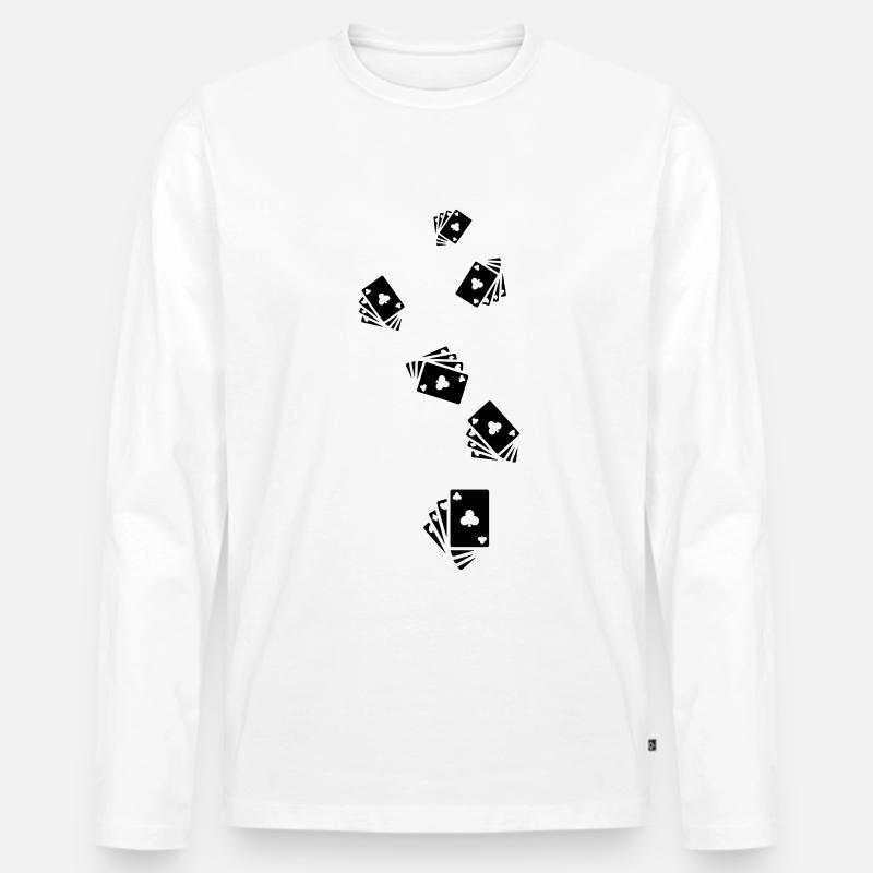 Karten Icon Symbol - Männer Premium Bio Langarmshirt - Weiß