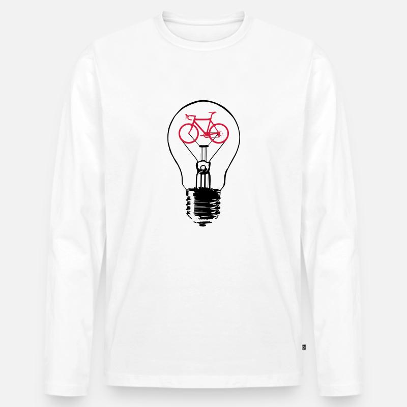 BULB / BIKE - Männer Premium Bio Langarmshirt - Weiß