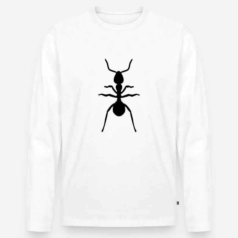ant - Männer Premium Bio Langarmshirt - Weiß