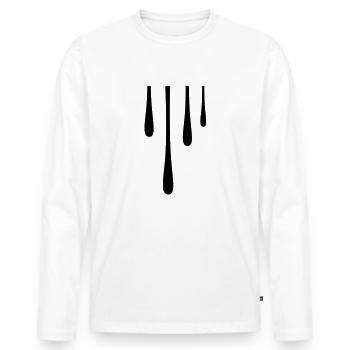 Gouttes - T-shirt manches longues Premium bio Homme - blanc - Devant - Nico (187cm)