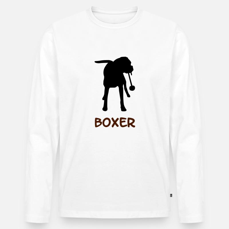 Boxer_2_cb - Männer Premium Bio Langarmshirt - Weiß