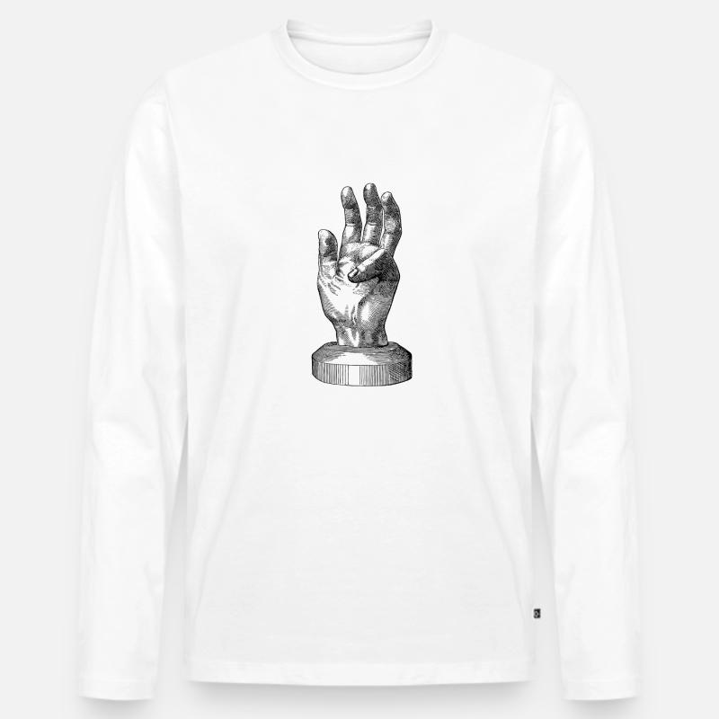 Handstatue - Männer Premium Bio Langarmshirt - Weiß