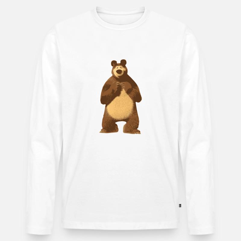 Bär Bär Bär - Männer Premium Bio Langarmshirt - Weiß