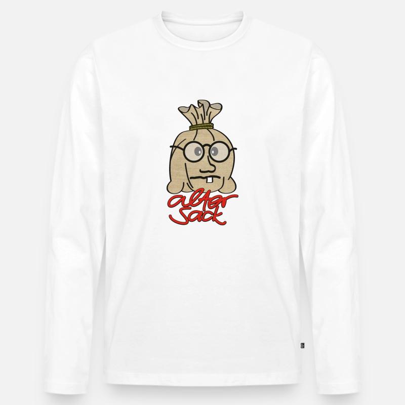 Alter Sack - Männer Premium Bio Langarmshirt - Weiß