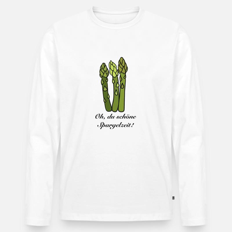 Oh, du schöne Spargelzeit! - Männer Premium Bio Langarmshirt - Weiß
