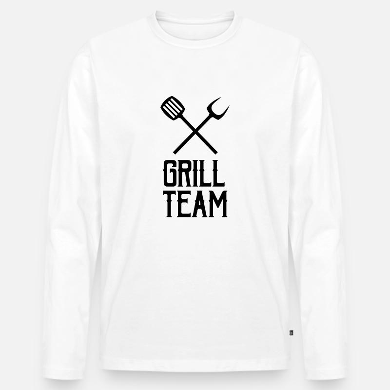 grill team - Männer Premium Bio Langarmshirt - Weiß
