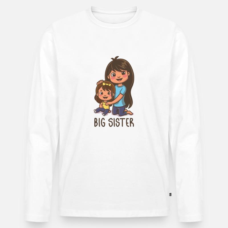 große Schwester - Männer Premium Bio Langarmshirt - Weiß