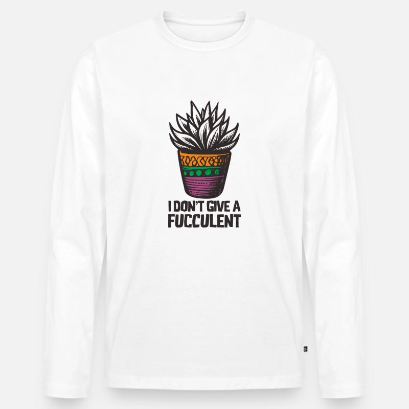 Fukkulente - Männer Premium Bio Langarmshirt - Weiß