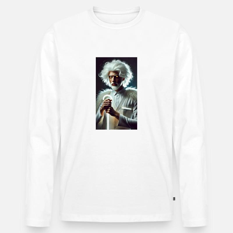 Engel - Männer Premium Bio Langarmshirt - Weiß