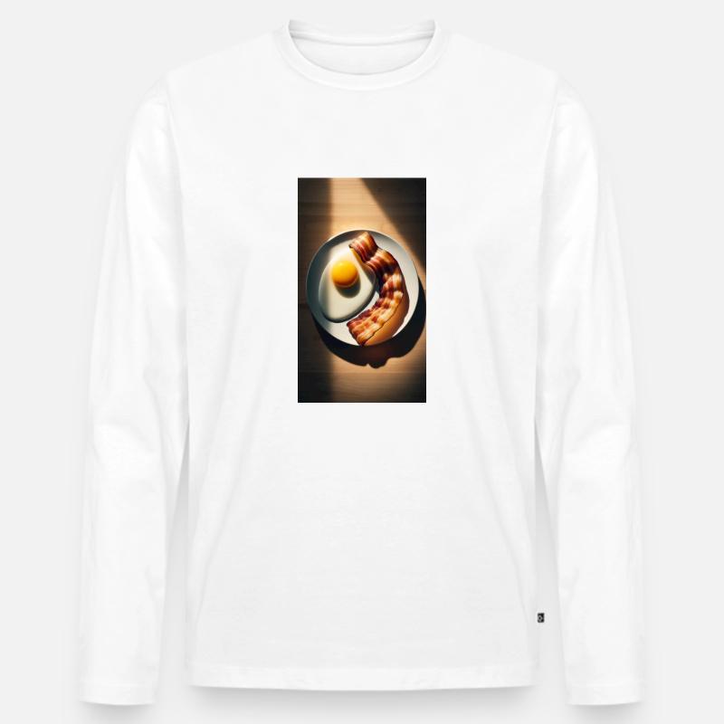 Bacon and eggs - Men's Premium Organic Long Sleeve Shirt - white