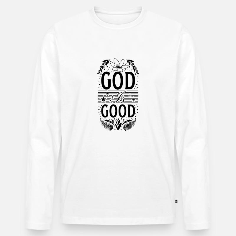 God is Good - Männer Premium Bio Langarmshirt - Weiß