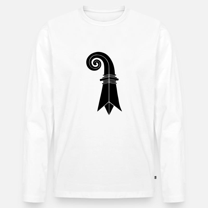 Baslerstab II - Männer Premium Bio Langarmshirt - Weiß