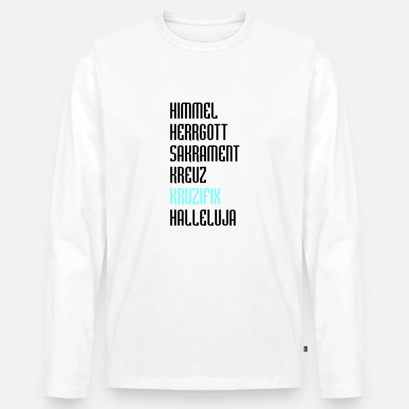 Bayrisch Fluchen - Männer Premium Bio Langarmshirt - Weiß