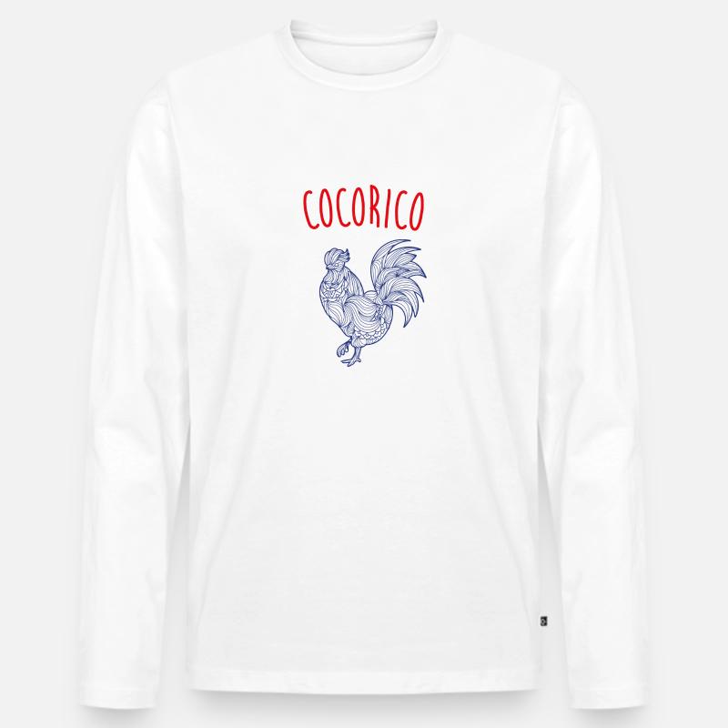 Cock-a-Doodle Doo - Männer Premium Bio Langarmshirt - Weiß