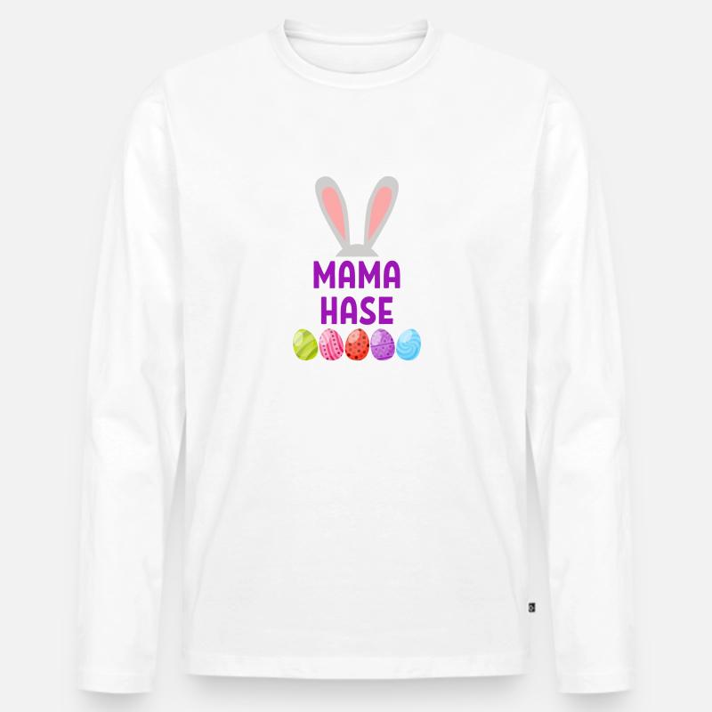 Mama Easter Spring Gift Easter - Men's Premium Organic Long Sleeve Shirt - white