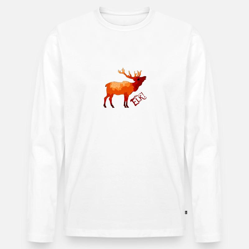 Elk! #1 - Männer Premium Bio Langarmshirt - Weiß