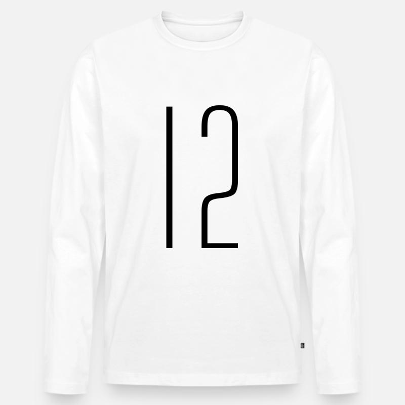 12 - Männer Premium Bio Langarmshirt - Weiß