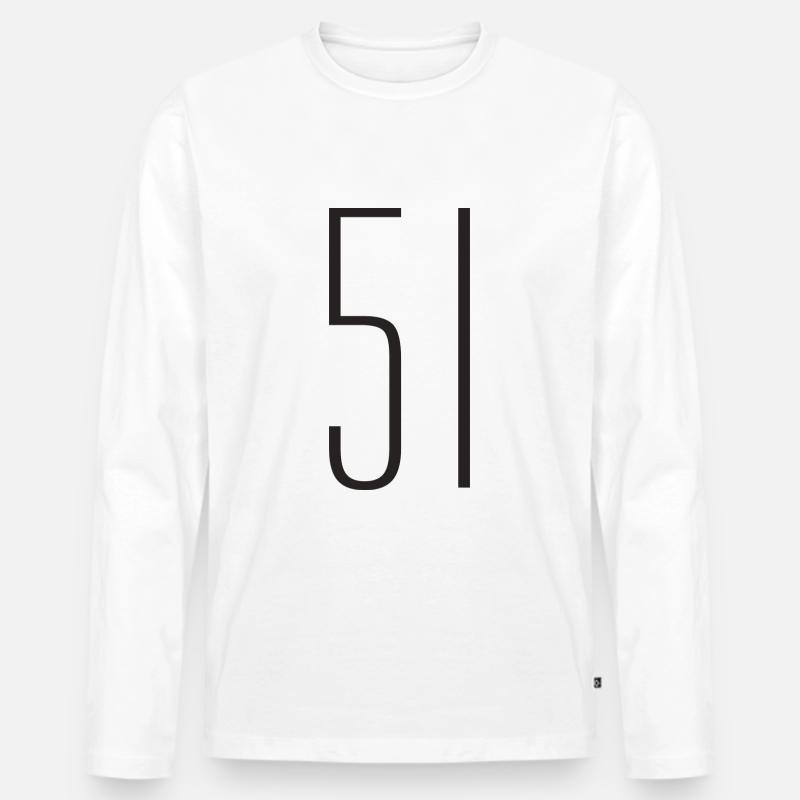 51 - Männer Premium Bio Langarmshirt - Weiß