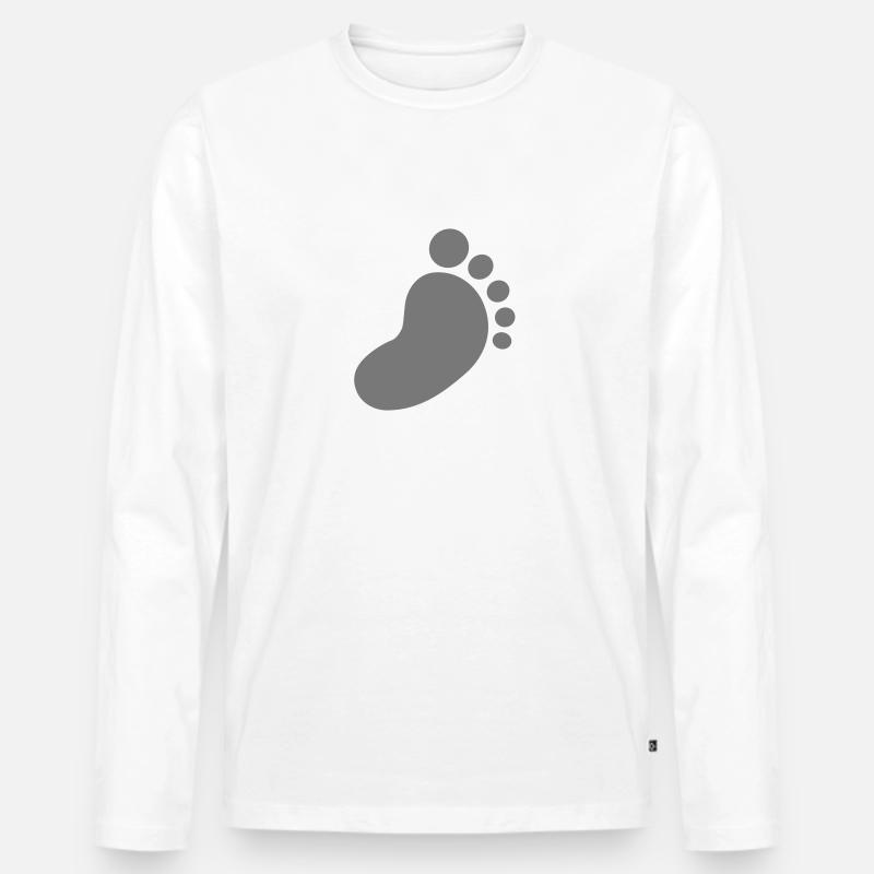 Fuß - Männer Premium Bio Langarmshirt - Weiß