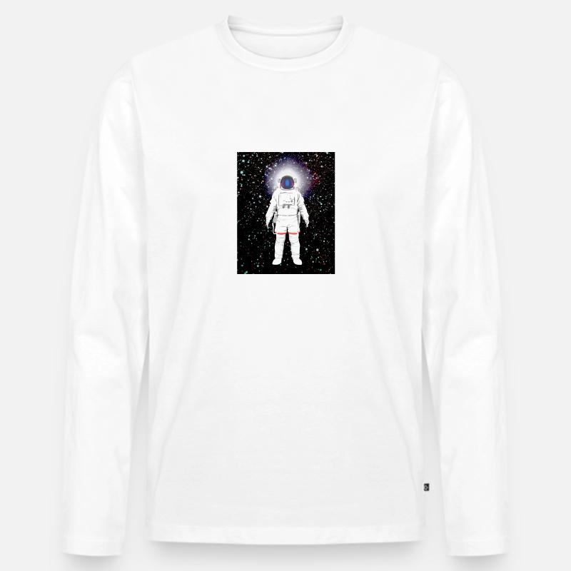 Weltraum Mann Astronaut - Männer Premium Bio Langarmshirt - Weiß