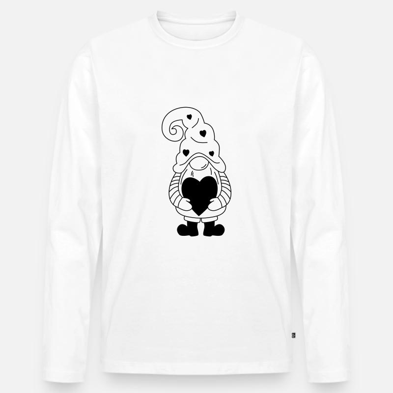 Zwerg mit Herz - Männer Premium Bio Langarmshirt - Weiß