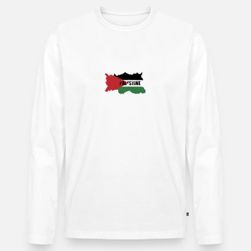 Palästina - Männer Premium Bio Langarmshirt - Weiß