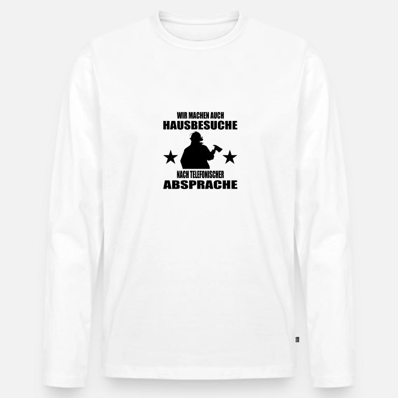 Feuerwehr - Männer Premium Bio Langarmshirt - Weiß