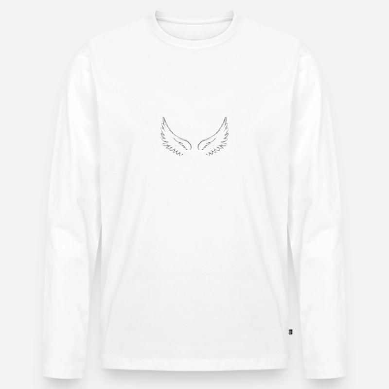 Engelsflügel oder Dämon - Männer Premium Bio Langarmshirt - Weiß