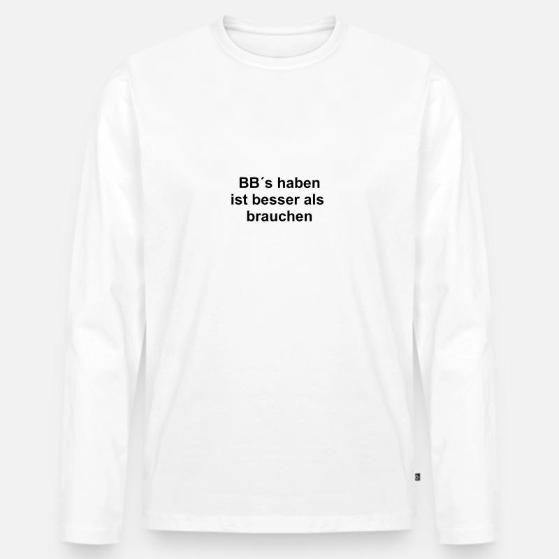 bb s haben - Männer Premium Bio Langarmshirt - Weiß