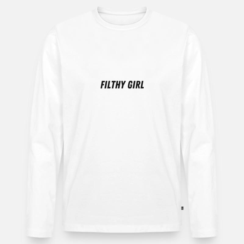 Dreckiges Mädchen - Männer Premium Bio Langarmshirt - Weiß