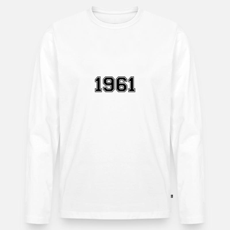 1961 - Männer Premium Bio Langarmshirt - Weiß