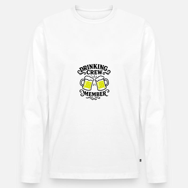Drinking Crew Bier - Männer Premium Bio Langarmshirt - Weiß