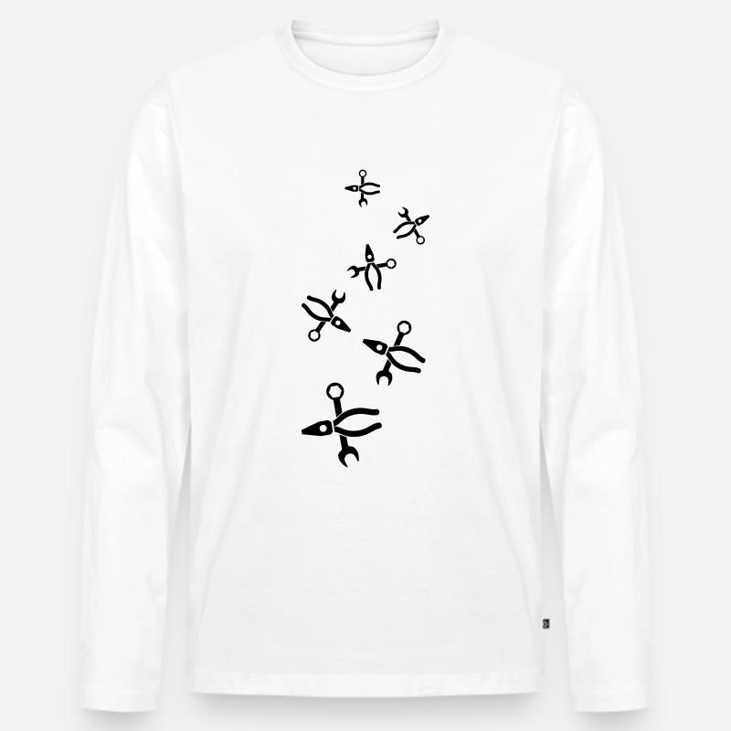 Zange Icon - Männer Premium Bio Langarmshirt - Weiß