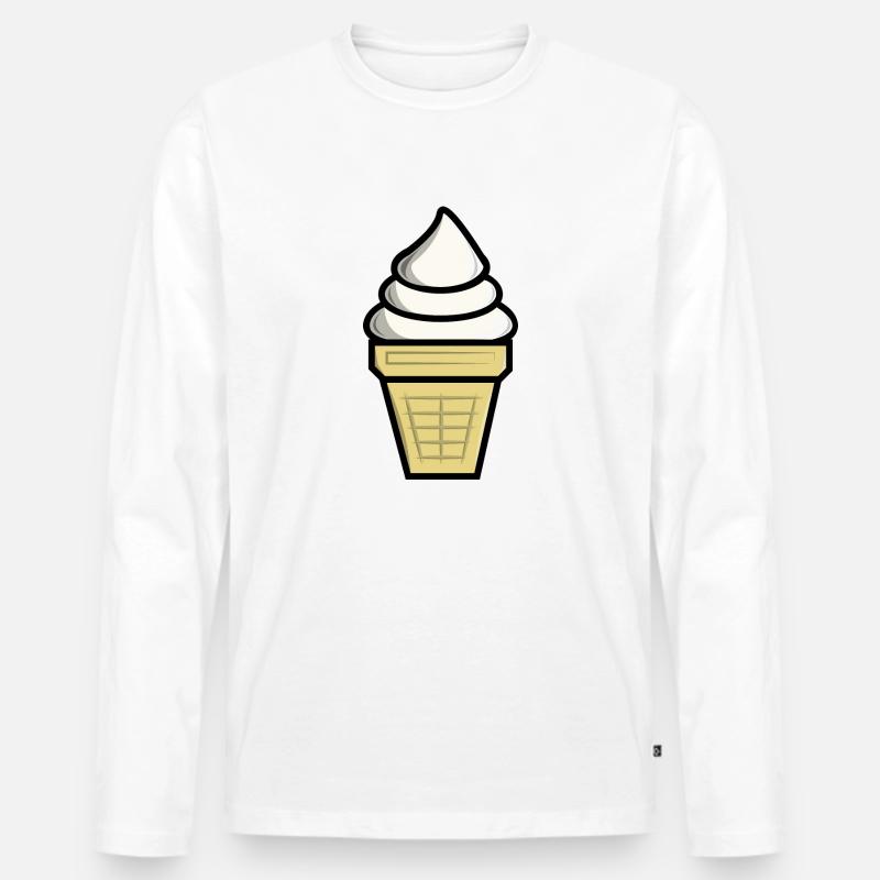 Soft ice - Männer Premium Bio Langarmshirt - Weiß