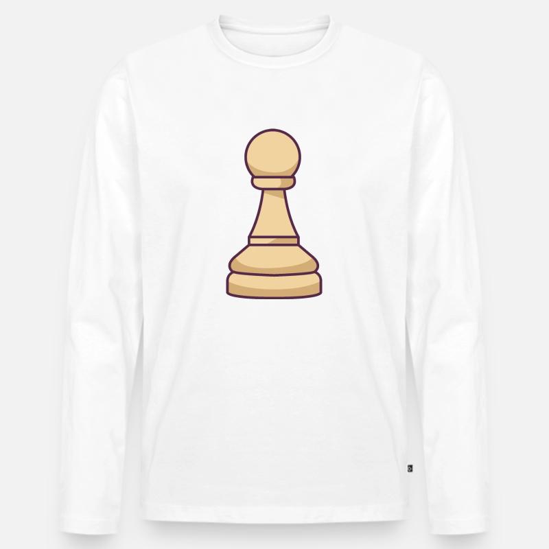 Schachfigur - Männer Premium Bio Langarmshirt - Weiß