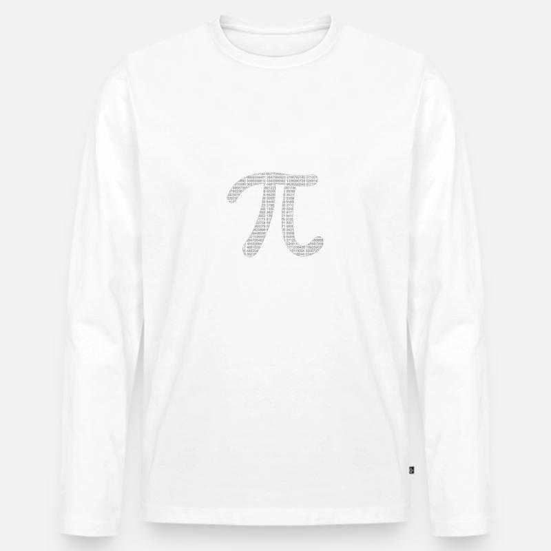 Pi - Männer Premium Bio Langarmshirt - Weiß