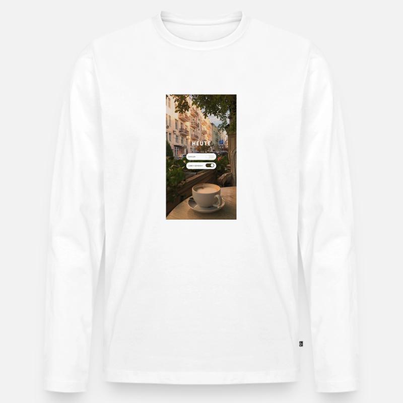 Leben genießen Erinnerung - Männer Premium Bio Langarmshirt - Weiß