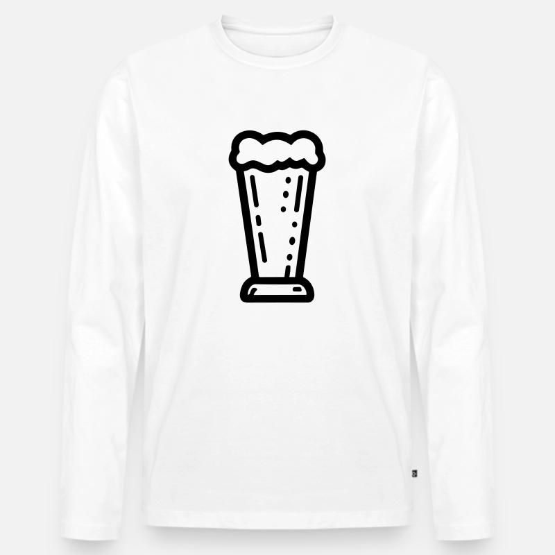 Bier - Männer Premium Bio Langarmshirt - Weiß