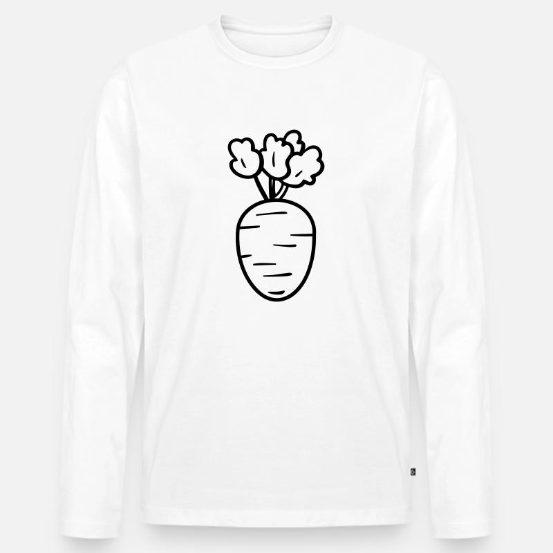 Karotte - Männer Premium Bio Langarmshirt - Weiß