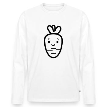 Carrot - Men's Premium Organic Long Sleeve Shirt - white - Front - Nico (187cm)